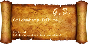 Goldemberg Döme névjegykártya